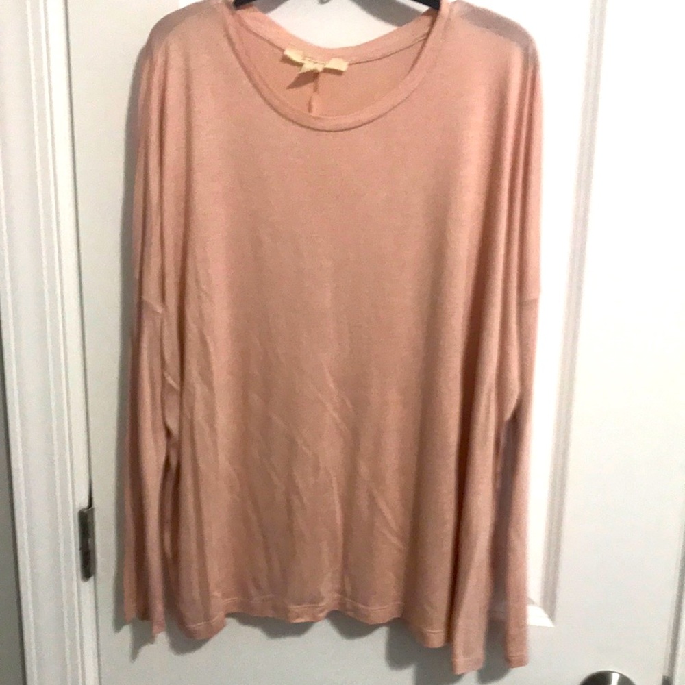 Scooped neck size XL 100% rayon mauve peachy color some call it fawn NWOT